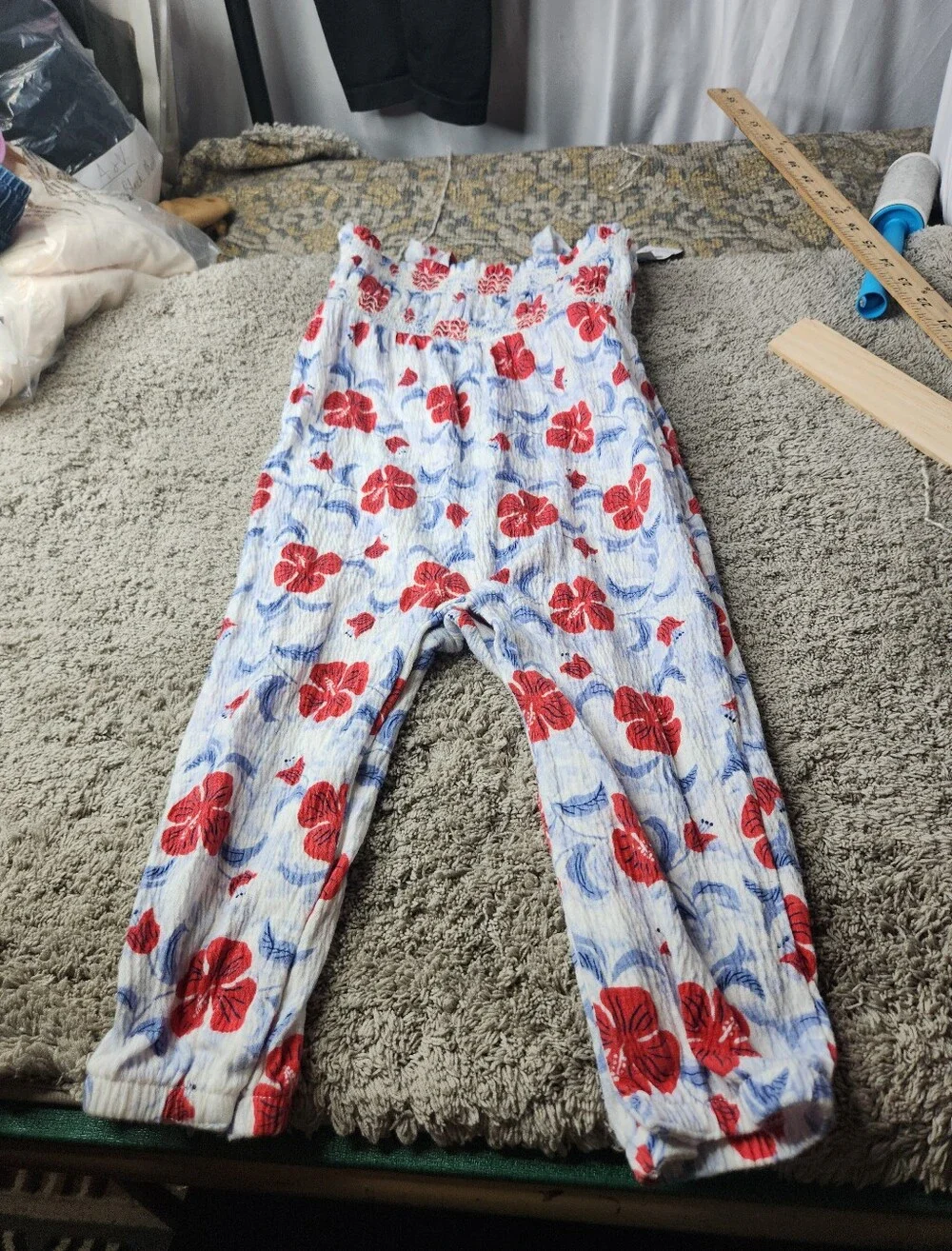 Carter's Just One You Baby Girls' Floral Jumpsuit - White/Red 18M